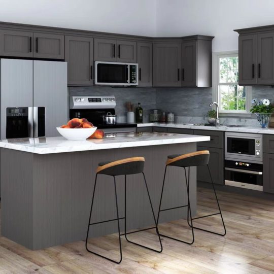 Envision Shaker Ideal Gray Cabinets Kitchen